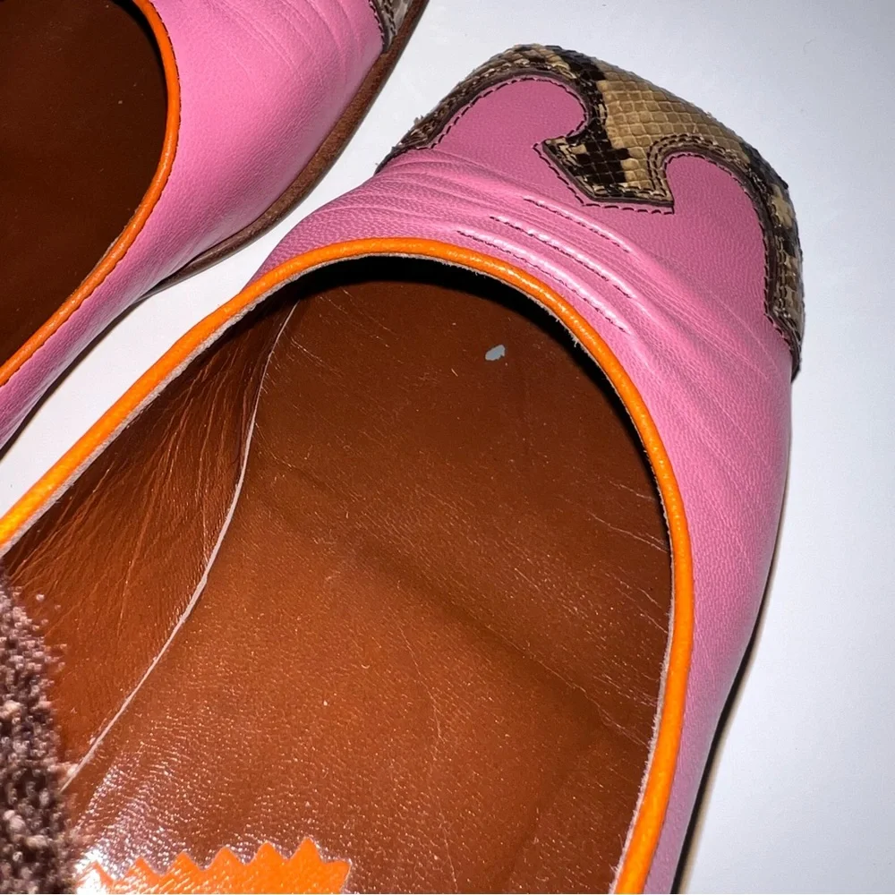 Rare Miu Miu  Vintage Flat Shoes SS1999 Y2K Pink with Snake Accents - EU 36.5 - Picture 12 of 14